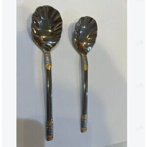 2pcs/pack Wallace Golden Corsica Stainless Flatware Sugar Spoon
